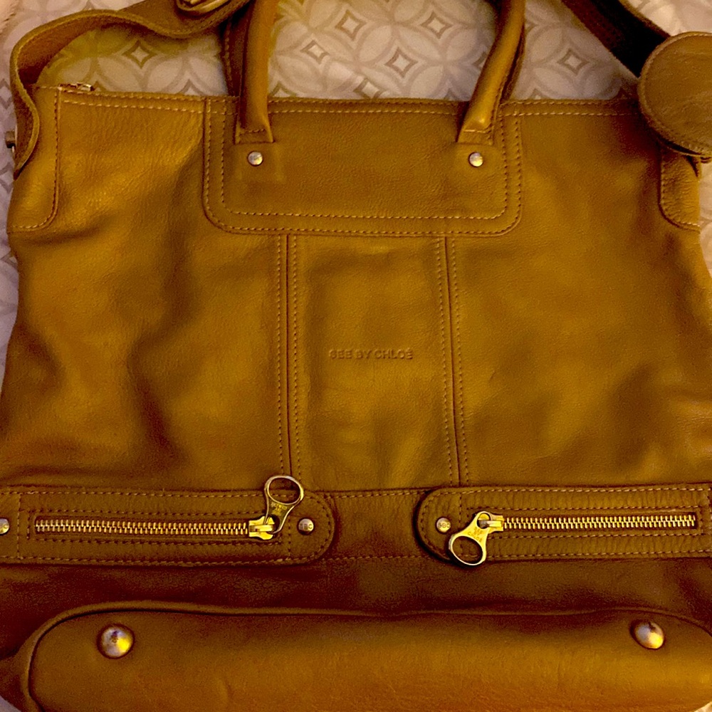 Authentic see by Chloe large leather shoulder bag. Clean inside and outside.